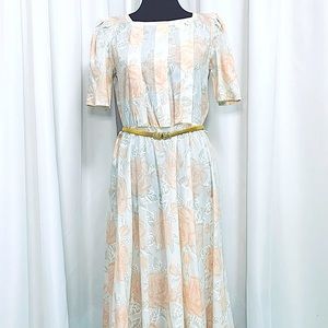 Vintage Floral Print Dress